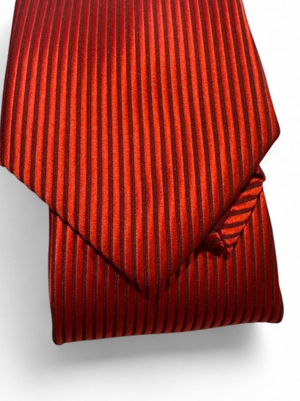 Balenciaga Red Striped Silk Tie 60" x 3.5"